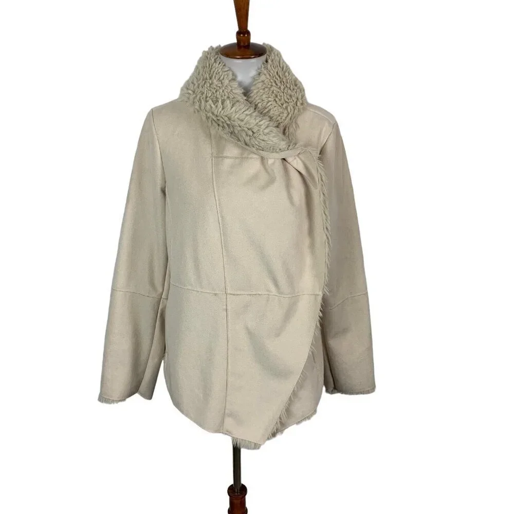 Altar’d‎ State Jacket Large Tan Faux Suede Cottagecore Soft Moto
